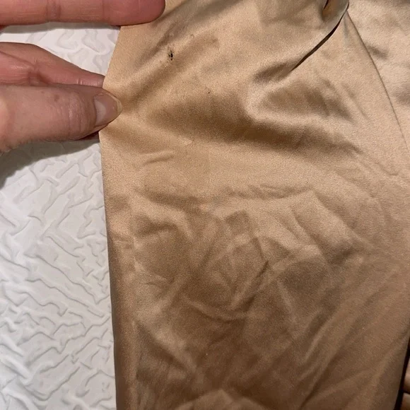 Badgley Mischka champagne satin blouse shirt top XS 2 Rent the runway repair - Picture 6 of 13